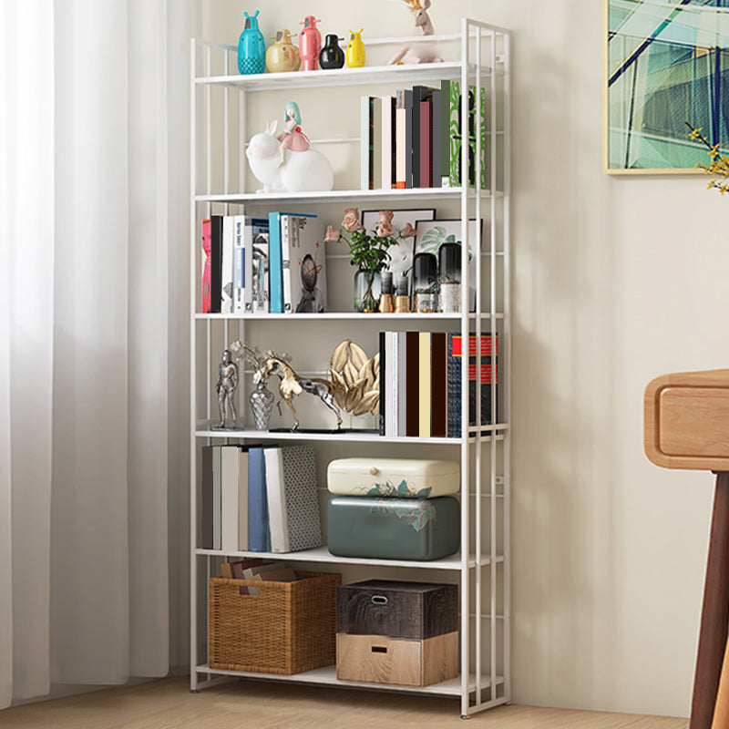 9.84"W Bookshelf Contemporary Style Open Back Bookcase for Home Office 23.6"L x 9.8"W x 70.1"H White Clearhalo 'Bookcases' 'furn' 'furn_bookcases' 'Furniture' 'furniture_bookcases' 'Office Furniture' 4971668