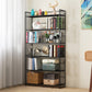 9.84"W Bookshelf Contemporary Style Open Back Bookcase for Home Office 27.6"L x 9.8"W x 70.1"H Black Clearhalo 'Bookcases' 'furn' 'furn_bookcases' 'Furniture' 'furniture_bookcases' 'Office Furniture' 4971670