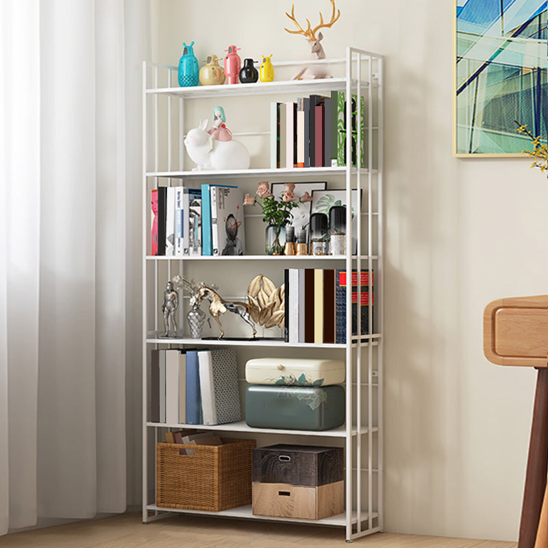 9.84"W Bookshelf Contemporary Style Open Back Bookcase for Home Office 19.7"L x 9.8"W x 70.1"H White Clearhalo 'Bookcases' 'furn' 'furn_bookcases' 'Furniture' 'furniture_bookcases' 'Office Furniture' 4971672