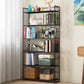 9.84"W Bookshelf Contemporary Style Open Back Bookcase for Home Office 19.7"L x 9.8"W x 70.1"H Black Clearhalo 'Bookcases' 'furn' 'furn_bookcases' 'Furniture' 'furniture_bookcases' 'Office Furniture' 4971675