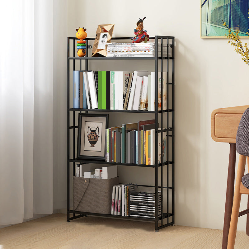9.84"W Bookshelf Contemporary Style Open Back Bookcase for Home Office 19.7"L x 9.8"W x 45.3"H Black Clearhalo 'Bookcases' 'furn' 'furn_bookcases' 'Furniture' 'furniture_bookcases' 'Office Furniture' 4971682
