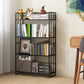 9.84"W Bookshelf Contemporary Style Open Back Bookcase for Home Office 23.6"L x 9.8"W x 45.3"H Black Clearhalo 'Bookcases' 'furn' 'furn_bookcases' 'Furniture' 'furniture_bookcases' 'Office Furniture' 4971684
