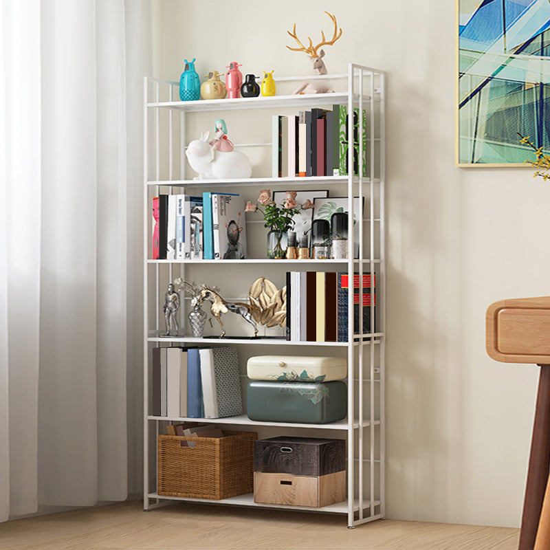 9.84"W Bookshelf Contemporary Style Open Back Bookcase for Home Office 31.5"L x 9.8"W x 70.1"H White Clearhalo 'Bookcases' 'furn' 'furn_bookcases' 'Furniture' 'furniture_bookcases' 'Office Furniture' 4971686