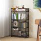 9.84"W Bookshelf Contemporary Style Open Back Bookcase for Home Office 27.6"L x 9.8"W x 45.3"H Black Clearhalo 'Bookcases' 'furn' 'furn_bookcases' 'Furniture' 'furniture_bookcases' 'Office Furniture' 4971687