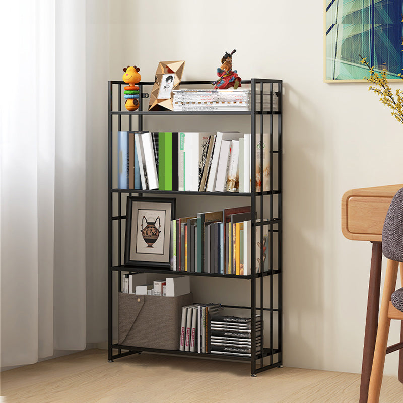 9.84"W Bookshelf Contemporary Style Open Back Bookcase for Home Office 27.6"L x 9.8"W x 45.3"H Black Clearhalo 'Bookcases' 'furn' 'furn_bookcases' 'Furniture' 'furniture_bookcases' 'Office Furniture' 4971687