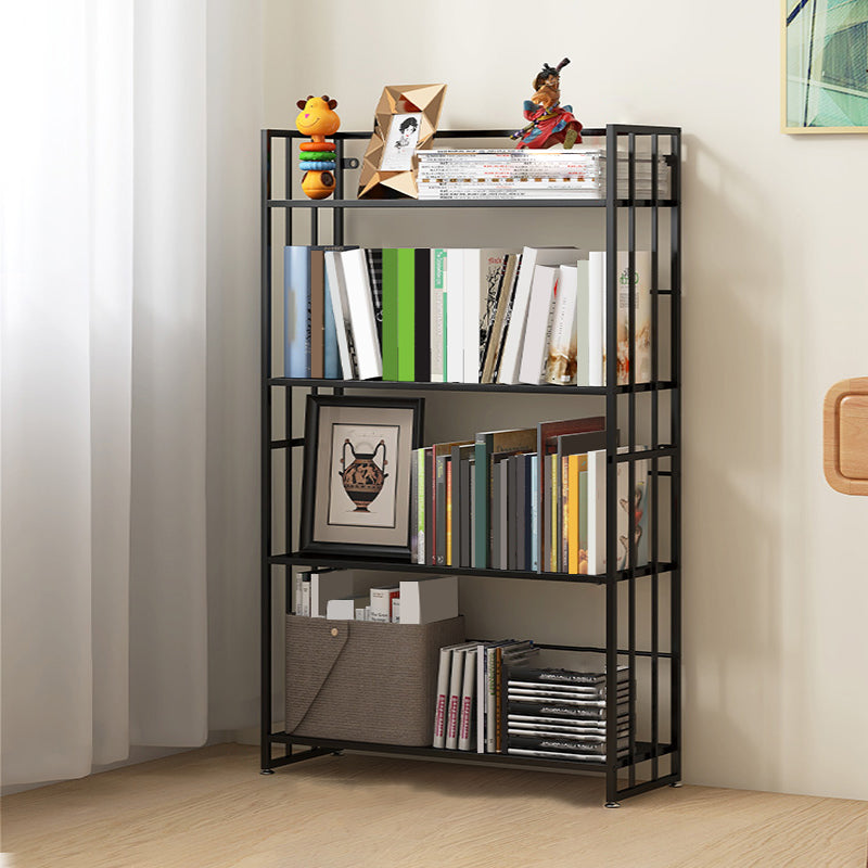 9.84"W Bookshelf Contemporary Style Open Back Bookcase for Home Office 31.5"L x 9.8"W x 45.3"H Black Clearhalo 'Bookcases' 'furn' 'furn_bookcases' 'Furniture' 'furniture_bookcases' 'Office Furniture' 4971691