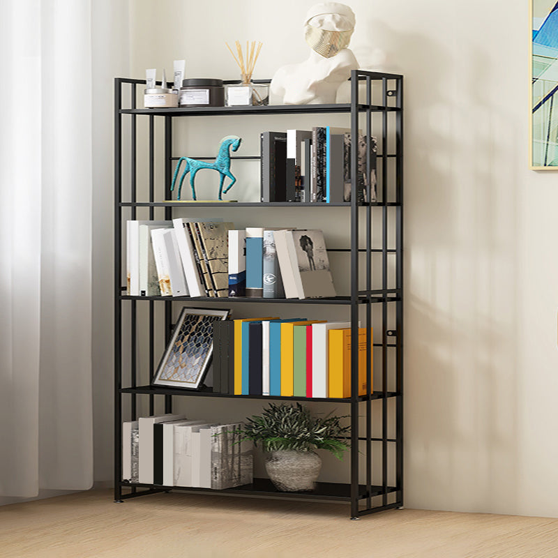 9.84"W Bookshelf Contemporary Style Open Back Bookcase for Home Office 31.5"L x 9.8"W x 57.5"H Black Clearhalo 'Bookcases' 'furn' 'furn_bookcases' 'Furniture' 'furniture_bookcases' 'Office Furniture' 4971705