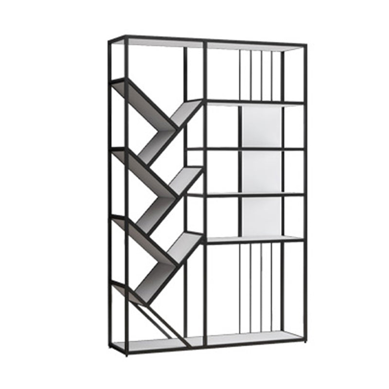 Modern Vertical Etagere Bookshelf Metal Frame Manufactured Wood Shelf Bookcase Black-White Clearhalo 'Bookcases' 'Furniture' 'furniture_bookcases' 'Office Furniture' 4971724