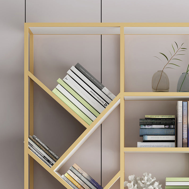 Modern Vertical Etagere Bookshelf Metal Frame Manufactured Wood Shelf Bookcase Clearhalo 'Bookcases' 'Furniture' 'furniture_bookcases' 'Office Furniture' 4971728