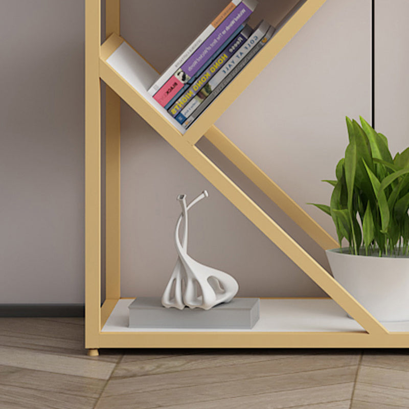 Modern Vertical Etagere Bookshelf Metal Frame Manufactured Wood Shelf Bookcase Clearhalo 'Bookcases' 'Furniture' 'furniture_bookcases' 'Office Furniture' 4971729