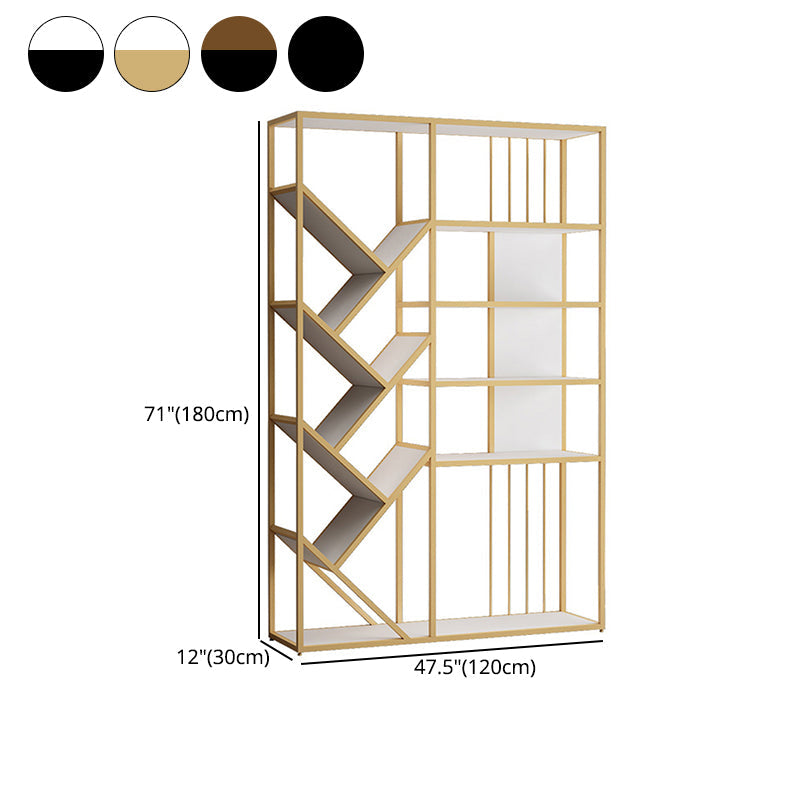 Modern Vertical Etagere Bookshelf Metal Frame Manufactured Wood Shelf Bookcase Clearhalo 'Bookcases' 'Furniture' 'furniture_bookcases' 'Office Furniture' 4971732