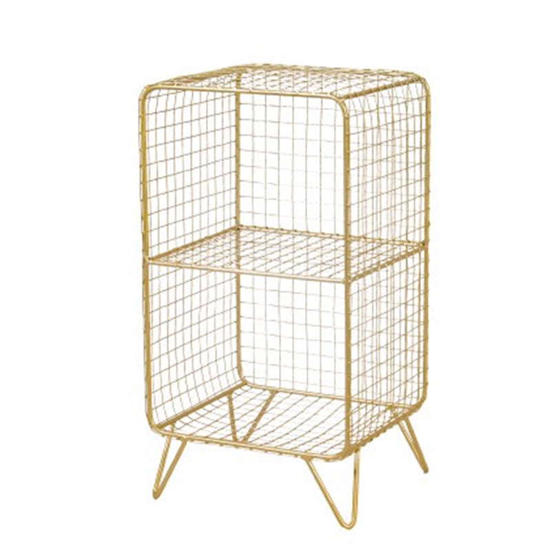 Modern Style Bookcase Vertical Metal Closed Back Bookshelf for Home 14"L x 12"W x 26"H Gold Clearhalo 'Bookcases' 'furn' 'furn_bookcases' 'Furniture' 'furniture_bookcases' 'Office Furniture' 4971736