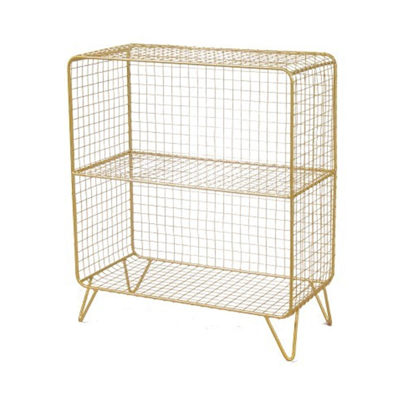 Modern Style Bookcase Vertical Metal Closed Back Bookshelf for Home 24"L x 12"W x 28"H Gold Clearhalo 'Bookcases' 'furn' 'furn_bookcases' 'Furniture' 'furniture_bookcases' 'Office Furniture' 4971737