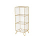Modern Style Bookcase Vertical Metal Closed Back Bookshelf for Home 14"L x 12"W x 35"H Gold Clearhalo 'Bookcases' 'furn' 'furn_bookcases' 'Furniture' 'furniture_bookcases' 'Office Furniture' 4971739