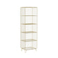 Modern Style Bookcase Vertical Metal Closed Back Bookshelf for Home 16"L x 14"W x 59"H Gold Clearhalo 'Bookcases' 'furn' 'furn_bookcases' 'Furniture' 'furniture_bookcases' 'Office Furniture' 4971744