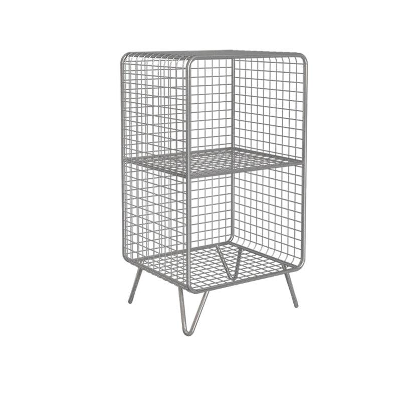 Modern Style Bookcase Vertical Metal Closed Back Bookshelf for Home 14"L x 12"W x 26"H Silver Clearhalo 'Bookcases' 'furn' 'furn_bookcases' 'Furniture' 'furniture_bookcases' 'Office Furniture' 4971748