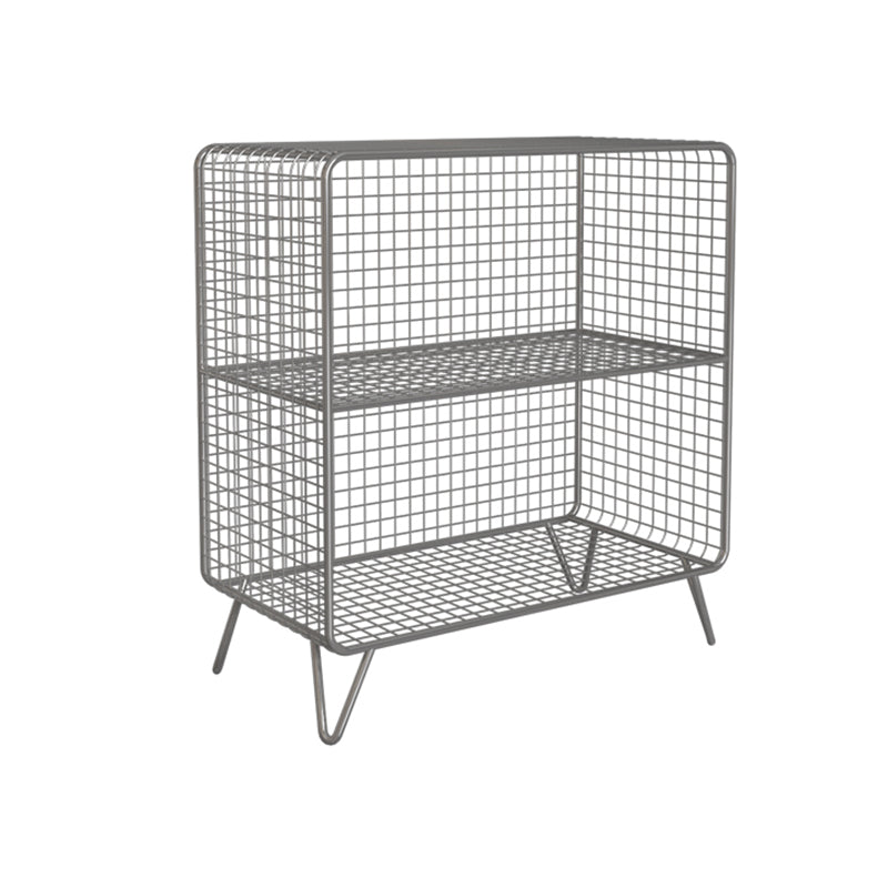 Modern Style Bookcase Vertical Metal Closed Back Bookshelf for Home 24"L x 12"W x 28"H Silver Clearhalo 'Bookcases' 'furn' 'furn_bookcases' 'Furniture' 'furniture_bookcases' 'Office Furniture' 4971749