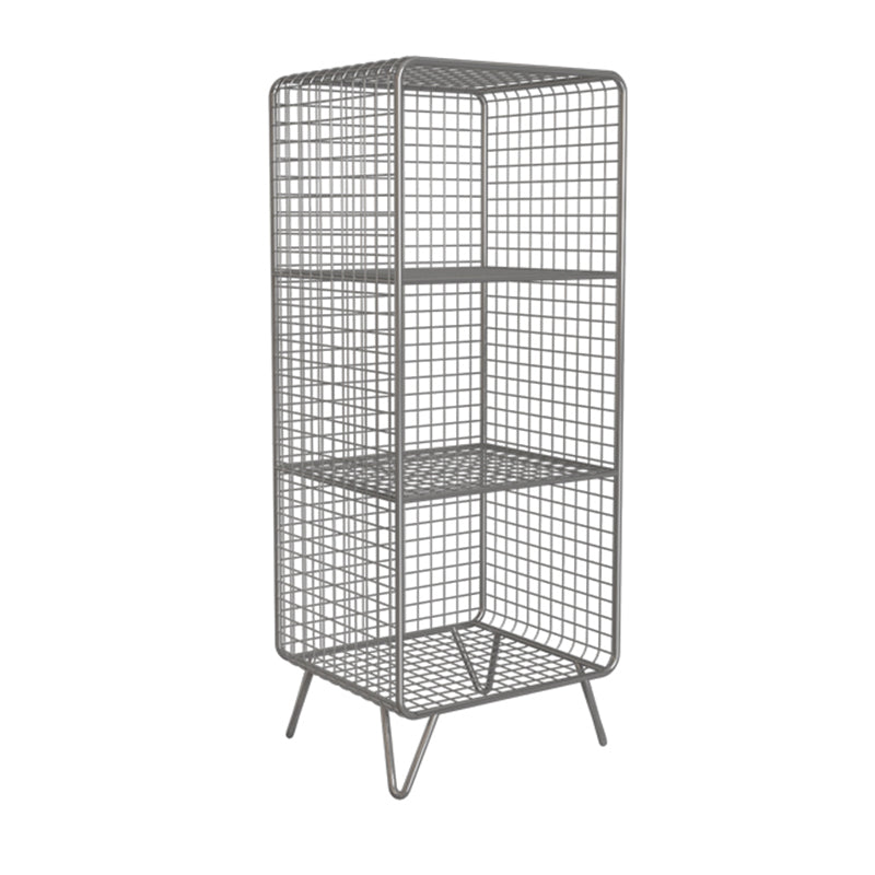 Modern Style Bookcase Vertical Metal Closed Back Bookshelf for Home 14"L x 12"W x 35"H Silver Clearhalo 'Bookcases' 'furn' 'furn_bookcases' 'Furniture' 'furniture_bookcases' 'Office Furniture' 4971751