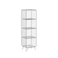 Modern Style Bookcase Vertical Metal Closed Back Bookshelf for Home 13.8"L x 11.8"W x 47.2"H Silver Clearhalo 'Bookcases' 'furn' 'furn_bookcases' 'Furniture' 'furniture_bookcases' 'Office Furniture' 4971754