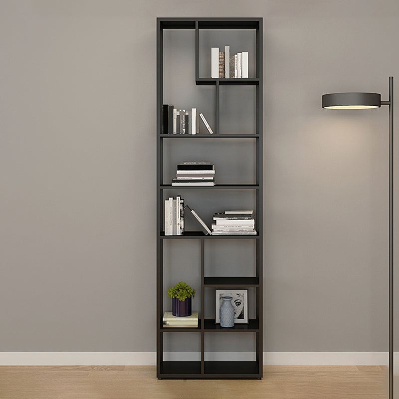 Metal Open Etagere Bookshelf Vertical Urban Bookcase for Living Room 23.6"L x 9.8"W x 80.7"H Black Clearhalo 'Bookcases' 'furn' 'furn_bookcases' 'Furniture' 'furniture_bookcases' 'Office Furniture' 4971769
