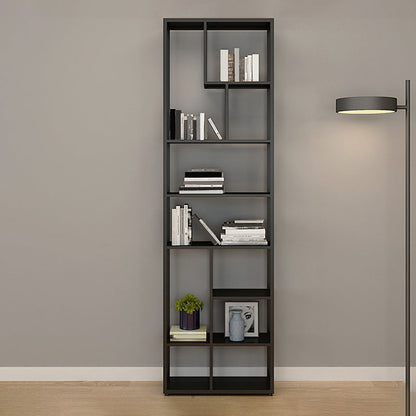 Metal Open Etagere Bookshelf Vertical Urban Bookcase for Living Room 23.6"L x 9.8"W x 80.7"H Black Clearhalo 'Bookcases' 'furn' 'furn_bookcases' 'Furniture' 'furniture_bookcases' 'Office Furniture' 4971769