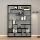 Metal Open Etagere Bookshelf Vertical Urban Bookcase for Living Room 59.1"L x 9.8"W x 80.7"H Black Clearhalo 'Bookcases' 'furn' 'furn_bookcases' 'Furniture' 'furniture_bookcases' 'Office Furniture' 4971774