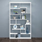 Metal Open Etagere Bookshelf Vertical Urban Bookcase for Living Room 47.2"L x 9.8"W x 80.7"H White Clearhalo 'Bookcases' 'furn' 'furn_bookcases' 'Furniture' 'furniture_bookcases' 'Office Furniture' 4971780