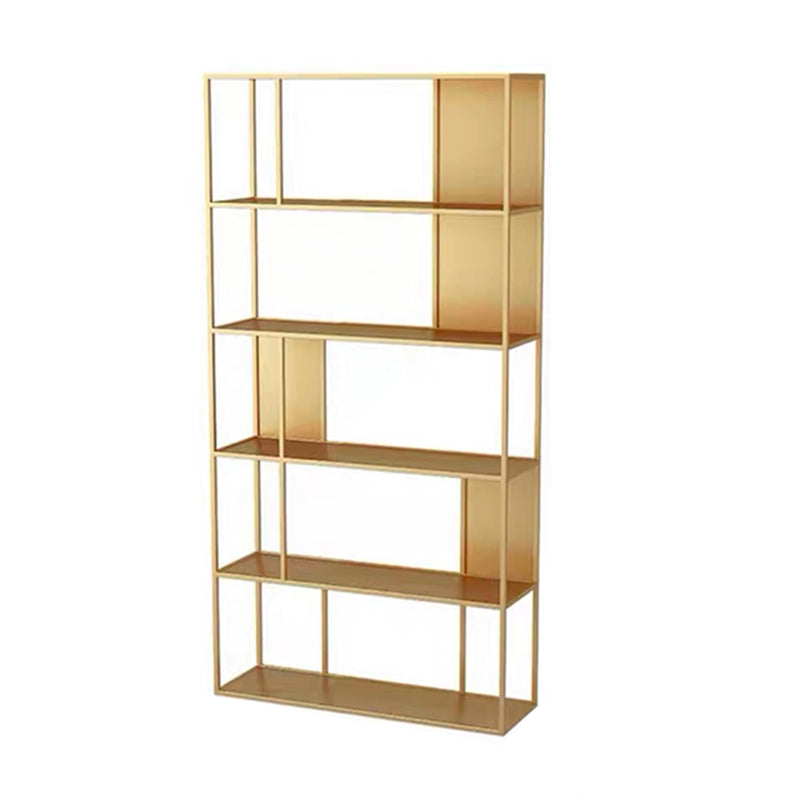 70.87"H Bookshelf Contemporary Style Open Back Bookcase for Home Office Gold Clearhalo 'Bookcases' 'furn' 'furn_bookcases' 'Furniture' 'furniture_bookcases' 'Office Furniture' 4971799