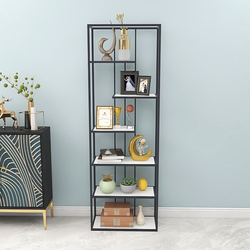 Modern Style Bookcase Etagere Metal Open Back Bookshelf for Home Black Clearhalo 'Bookcases' 'furn' 'furn_bookcases' 'Furniture' 'furniture_bookcases' 'Office Furniture' 4971812