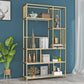 Contemporary Etagere Bookshelf Iron Frame White Manufactured Wood Shelf Bookcase Clearhalo 'Bookcases' 'furn' 'furn_bookcases' 'Furniture' 'furniture_bookcases' 'Office Furniture' 4971824