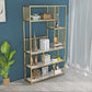 Contemporary Etagere Bookshelf Iron Frame White Manufactured Wood Shelf Bookcase Clearhalo 'Bookcases' 'furn' 'furn_bookcases' 'Furniture' 'furniture_bookcases' 'Office Furniture' 4971825