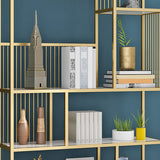 Contemporary Etagere Bookshelf Iron Frame White Manufactured Wood Shelf Bookcase Clearhalo 'Bookcases' 'furn' 'furn_bookcases' 'Furniture' 'furniture_bookcases' 'Office Furniture' 4971829