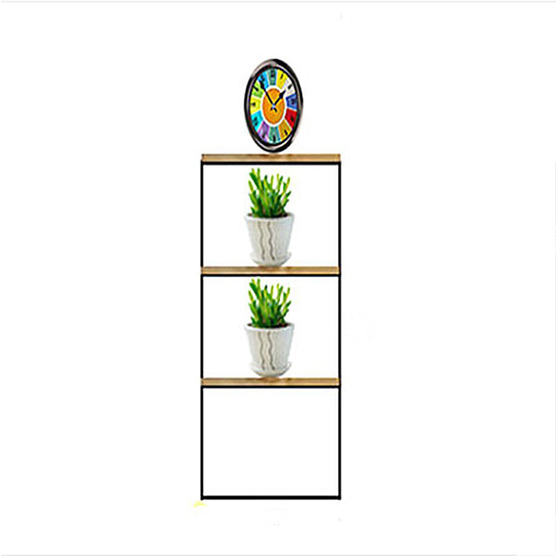 Contemporary Etagere Bookshelf Iron Frame White Manufactured Wood Shelf Bookcase 12"L x 12"W x 35"H Black Clearhalo 'Bookcases' 'furn' 'furn_bookcases' 'Furniture' 'furniture_bookcases' 'Office Furniture' 4971834