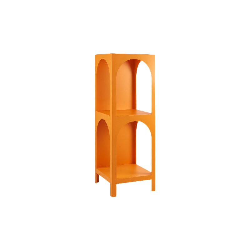 Modern Style Bookcase 13.78" Wide Metal Closed Back Bookshelf for Home 13.8"L x 13.8"W x 39.4"H Orange Clearhalo 'Bookcases' 'furn' 'furn_bookcases' 'Furniture' 'furniture_bookcases' 'Office Furniture' 4971858