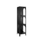 Modern Style Bookcase 13.78" Wide Metal Closed Back Bookshelf for Home 13.8"L x 13.8"W x 55.1"H Black Clearhalo 'Bookcases' 'furn' 'furn_bookcases' 'Furniture' 'furniture_bookcases' 'Office Furniture' 4971860