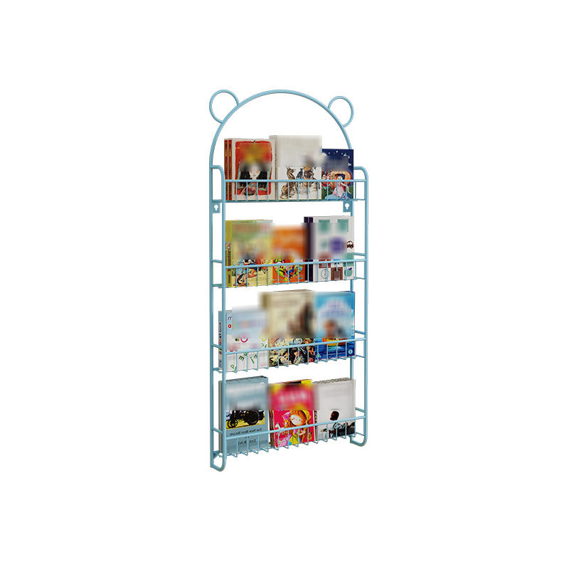 Scandinavian Wall Mounted Bookshelf Iron Vertical Bookcase for Home 26.4"L x 4.5"W x 59.8"H Blue Clearhalo 'Bookcases' 'furn' 'furn_bookcases' 'Furniture' 'furniture_bookcases' 'Office Furniture' 4971891