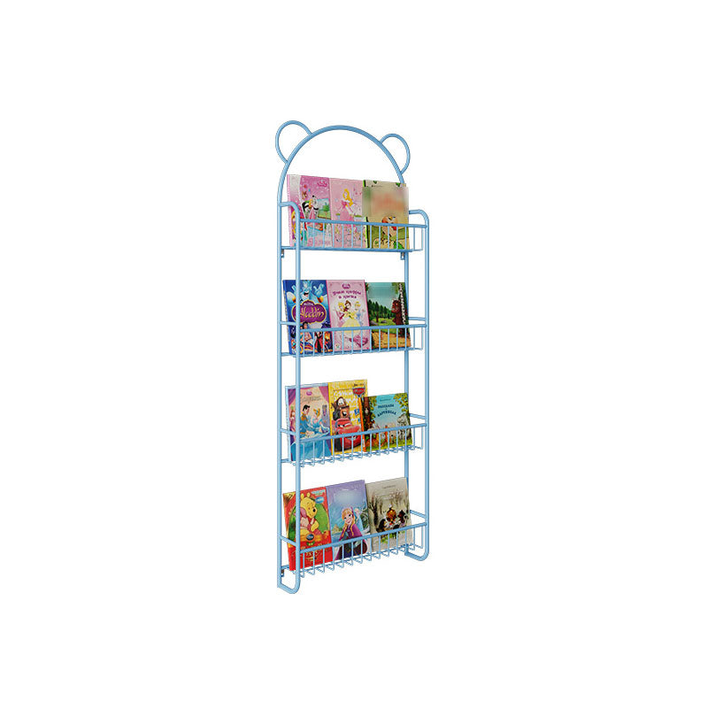 Scandinavian Wall Mounted Bookshelf Iron Vertical Bookcase for Home 20.5"L x 4.7"W x 56.3"H Blue Clearhalo 'Bookcases' 'furn' 'furn_bookcases' 'Furniture' 'furniture_bookcases' 'Office Furniture' 4971894