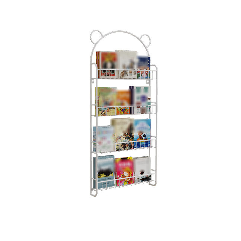 Scandinavian Wall Mounted Bookshelf Iron Vertical Bookcase for Home 26.4"L x 4.5"W x 59.8"H White Clearhalo 'Bookcases' 'furn' 'furn_bookcases' 'Furniture' 'furniture_bookcases' 'Office Furniture' 4971898