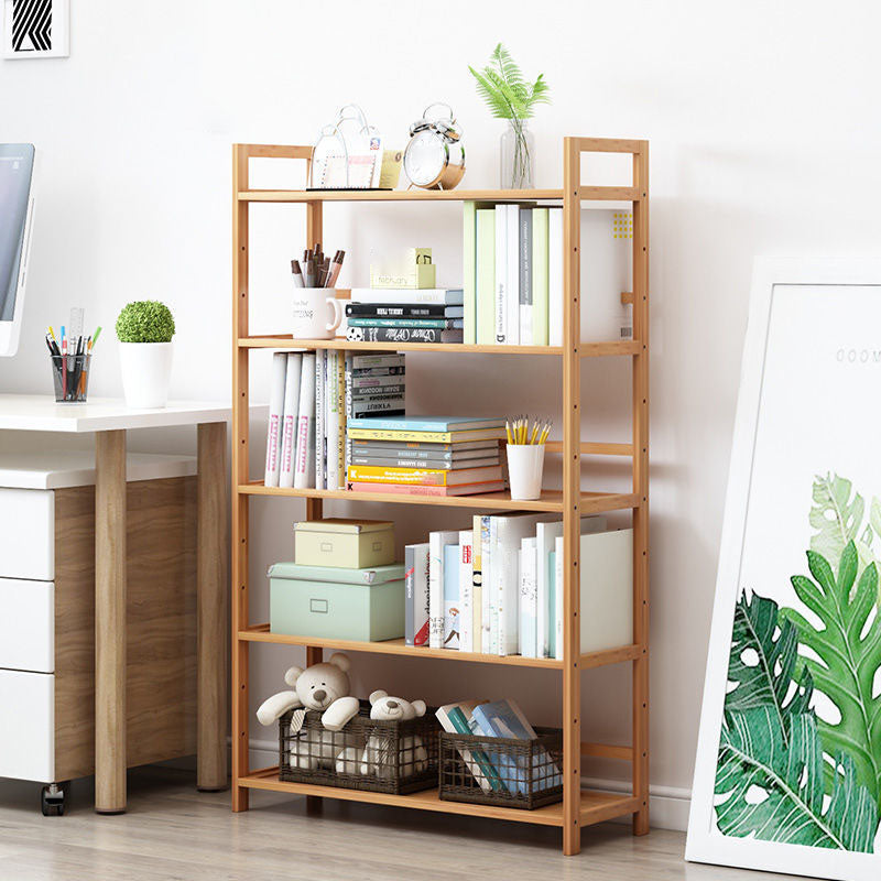 3/4/5-Shelf Manufactured Bookshelf Wood Etagere Natural Scandinavian Vertical Bookcase Clearhalo 'Bookcases' 'furn' 'furn_bookcases' 'Furniture' 'furniture_bookcases' 'Office Furniture' 4971910