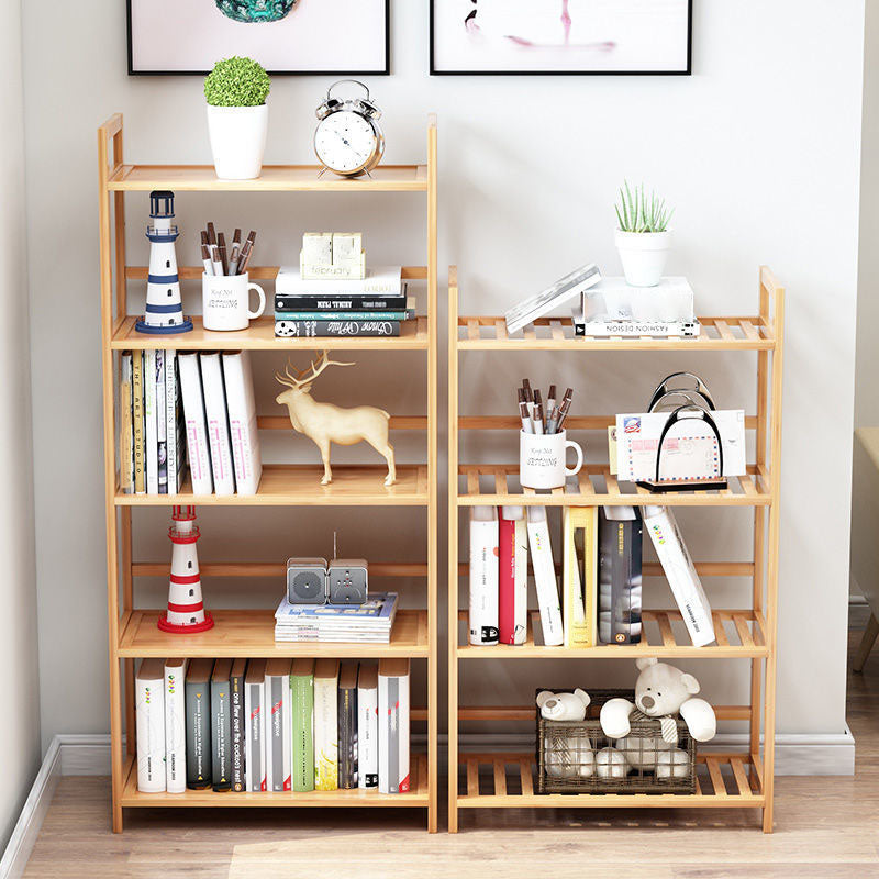 3/4/5-Shelf Manufactured Bookshelf Wood Etagere Natural Scandinavian Vertical Bookcase Clearhalo 'Bookcases' 'furn' 'furn_bookcases' 'Furniture' 'furniture_bookcases' 'Office Furniture' 4971915