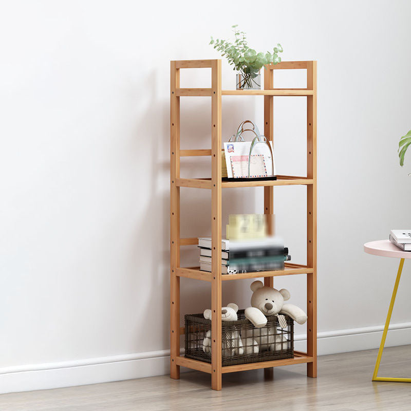 3/4/5-Shelf Manufactured Bookshelf Wood Etagere Natural Scandinavian Vertical Bookcase 15.7"L x 9.8"W x 39.4"H Clearhalo 'Bookcases' 'furn' 'furn_bookcases' 'Furniture' 'furniture_bookcases' 'Office Furniture' 4971916