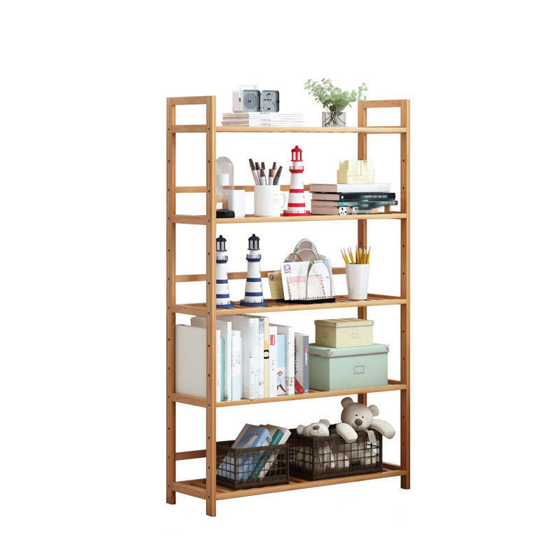 3/4/5-Shelf Manufactured Bookshelf Wood Etagere Natural Scandinavian Vertical Bookcase Clearhalo 'Bookcases' 'furn' 'furn_bookcases' 'Furniture' 'furniture_bookcases' 'Office Furniture' 4971919