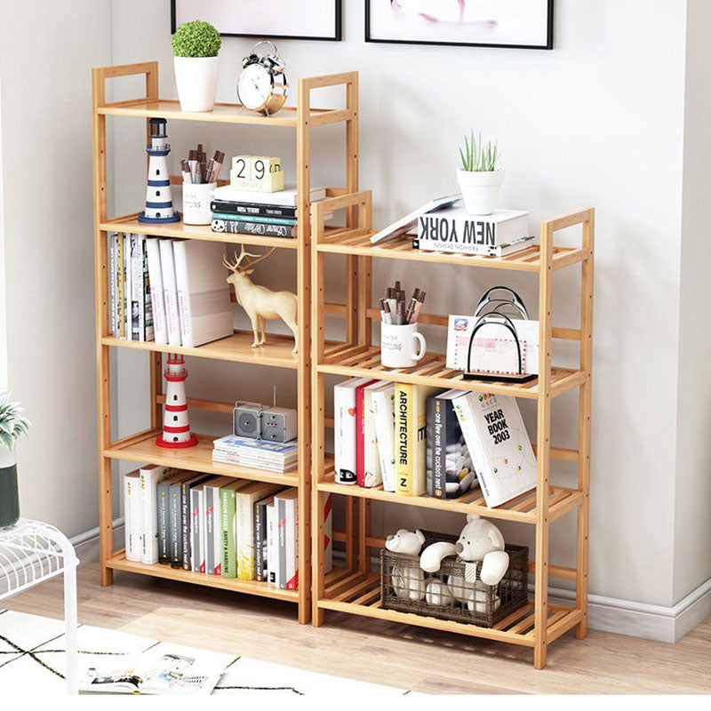 3/4/5-Shelf Manufactured Bookshelf Wood Etagere Natural Scandinavian Vertical Bookcase Clearhalo 'Bookcases' 'furn' 'furn_bookcases' 'Furniture' 'furniture_bookcases' 'Office Furniture' 4971932
