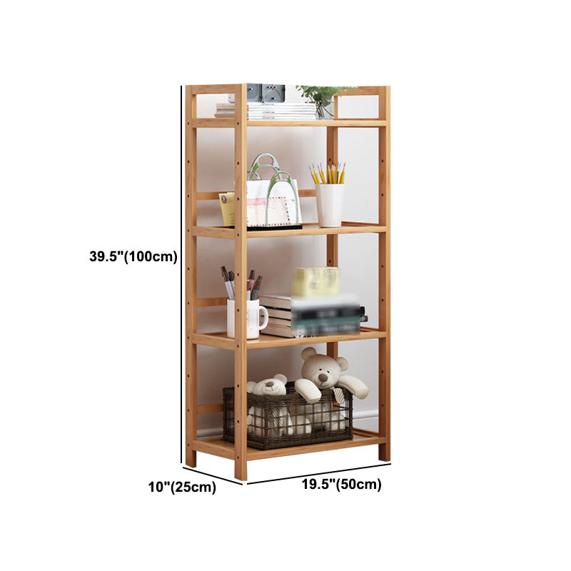 3/4/5-Shelf Manufactured Bookshelf Wood Etagere Natural Scandinavian Vertical Bookcase Clearhalo 'Bookcases' 'furn' 'furn_bookcases' 'Furniture' 'furniture_bookcases' 'Office Furniture' 4971937