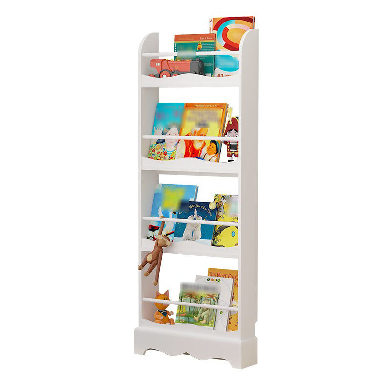 Pine Wood Wall Unit Bookshelf Scandinavian Vertical Bookcase for Home 20.9"L x 5.5"W x 52.4"H White Clearhalo 'Bookcases' 'furn' 'furn_bookcases' 'Furniture' 'furniture_bookcases' 'Office Furniture' 4971946
