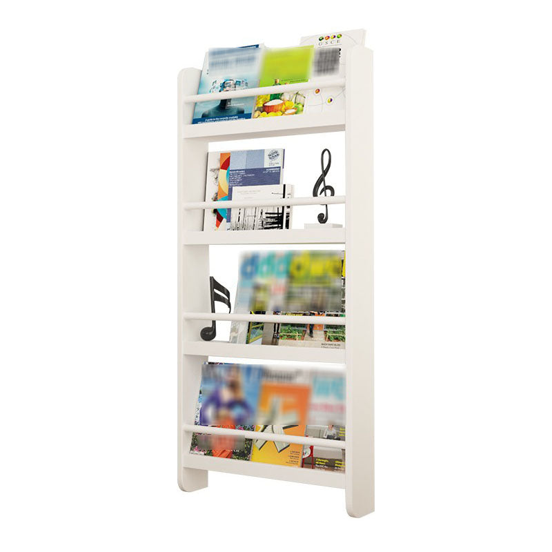 Pine Wood Wall Unit Bookshelf Scandinavian Vertical Bookcase for Home 19.7"L x 4.7"W x 46.5"H White Clearhalo 'Bookcases' 'furn' 'furn_bookcases' 'Furniture' 'furniture_bookcases' 'Office Furniture' 4971948