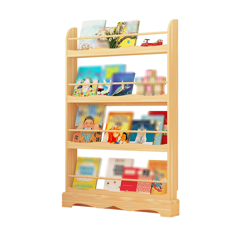 Pine Wood Wall Unit Bookshelf Scandinavian Vertical Bookcase for Home 32.7"L x 5.5"W x 52.4"H Natural Clearhalo 'Bookcases' 'furn' 'furn_bookcases' 'Furniture' 'furniture_bookcases' 'Office Furniture' 4971950