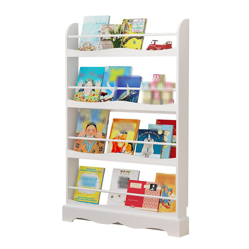 Pine Wood Wall Unit Bookshelf Scandinavian Vertical Bookcase for Home 32.7"L x 5.5"W x 52.4"H White Clearhalo 'Bookcases' 'furn' 'furn_bookcases' 'Furniture' 'furniture_bookcases' 'Office Furniture' 4971956