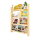 Pine Wood Wall Unit Bookshelf Scandinavian Vertical Bookcase for Home 31.5"L x 4.7"W x 46.5"H Natural Clearhalo 'Bookcases' 'furn' 'furn_bookcases' 'Furniture' 'furniture_bookcases' 'Office Furniture' 4971960