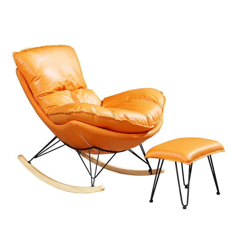 26.77" L x 37.40" W x 32.28" H Armless Lounge Chair Upholstered Accent Chair with Ottoman Clearhalo 'Accent Chairs' 'accent_chairs' 'Chairs & Seating' 'furn' 'furn_accent_chairs' 'Furniture' 'furniture_accent_chairs' 'Living Room Furniture' 4971982